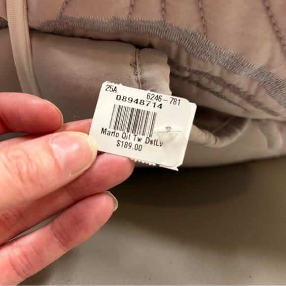 Pottery Barn Marlo Tencel Quilt Twin Size Lavender Purple Stitching Bedding NEW - Picture 5 of 5